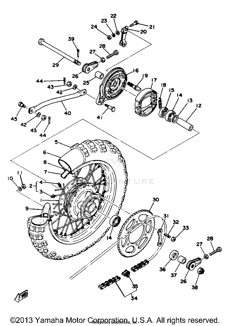 Rear Wheel Yz80e F Schematic
