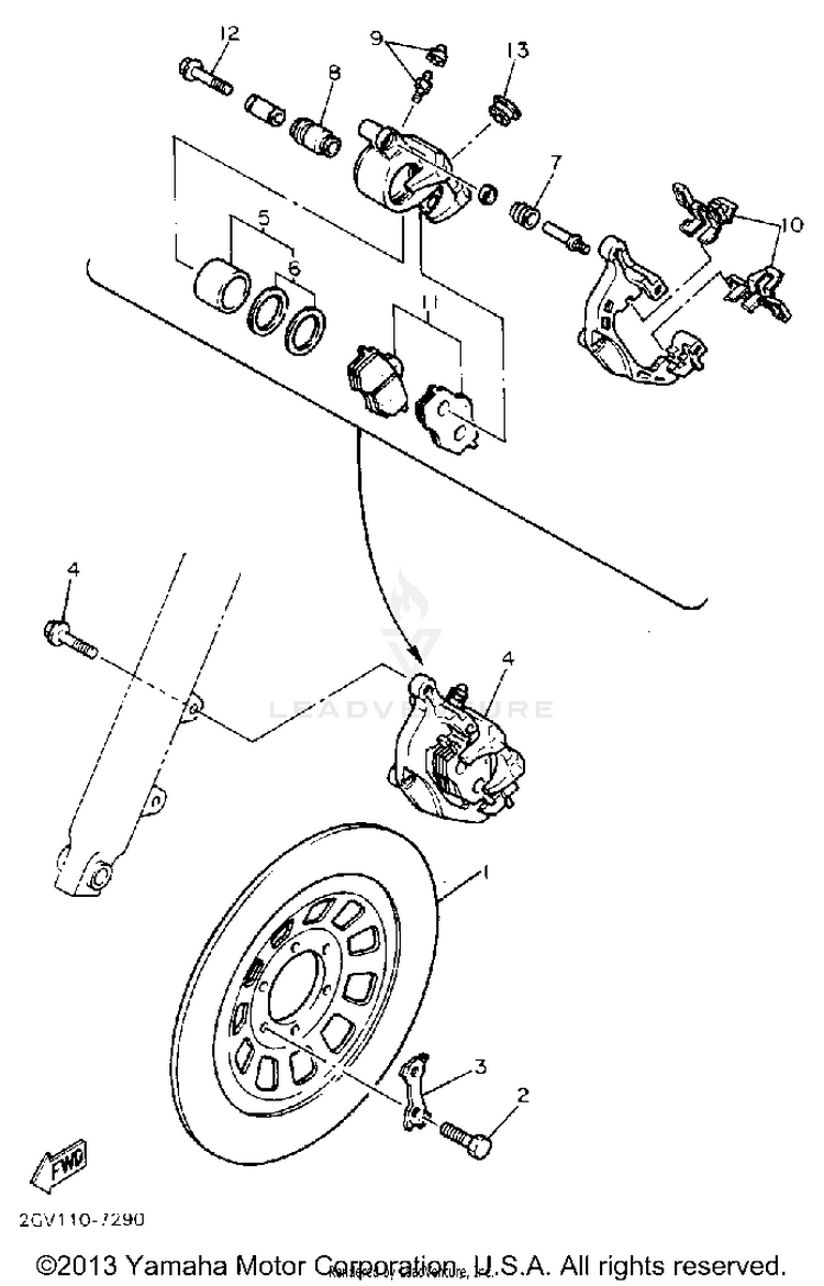 Front Brake Caliper Schematic