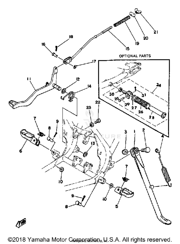 Stand Footrest Brake Pedal Schematic