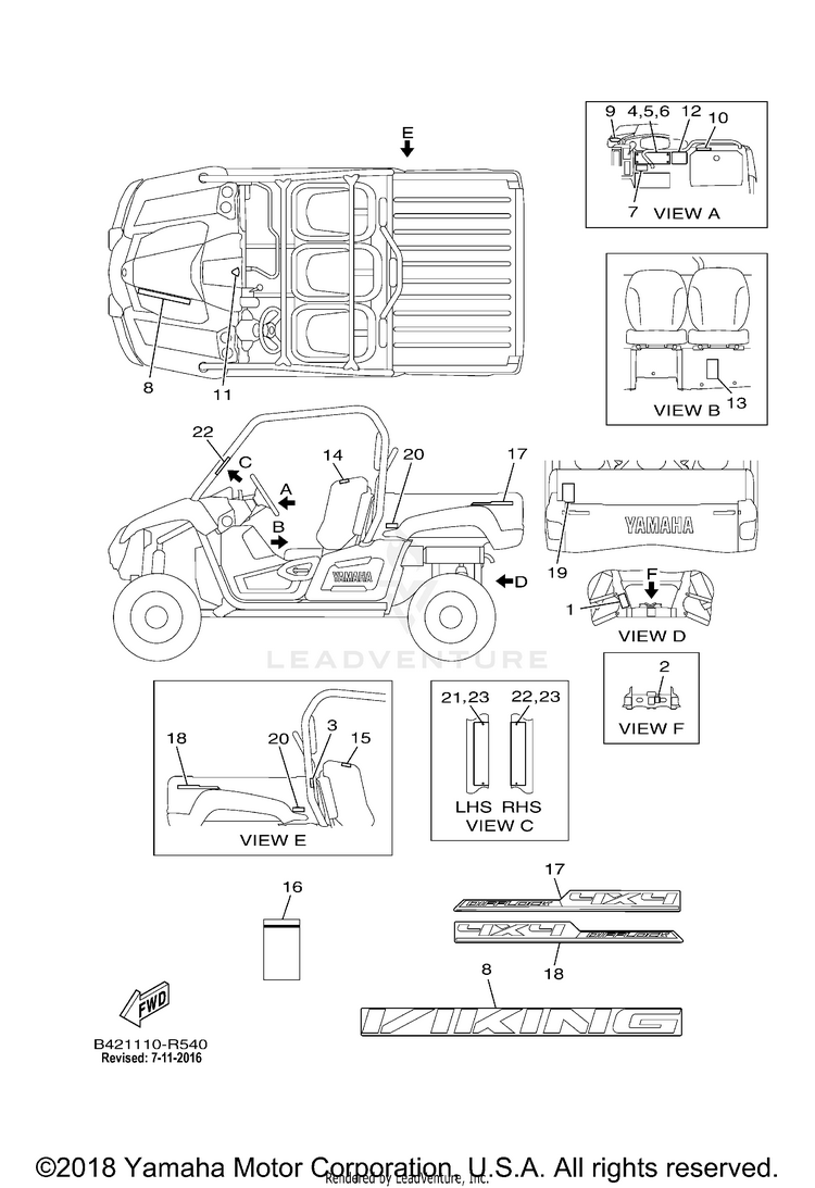 Emblem Label 1 VIKING EPS HUNTER - YXM70VPHGH - 2016 Schematic