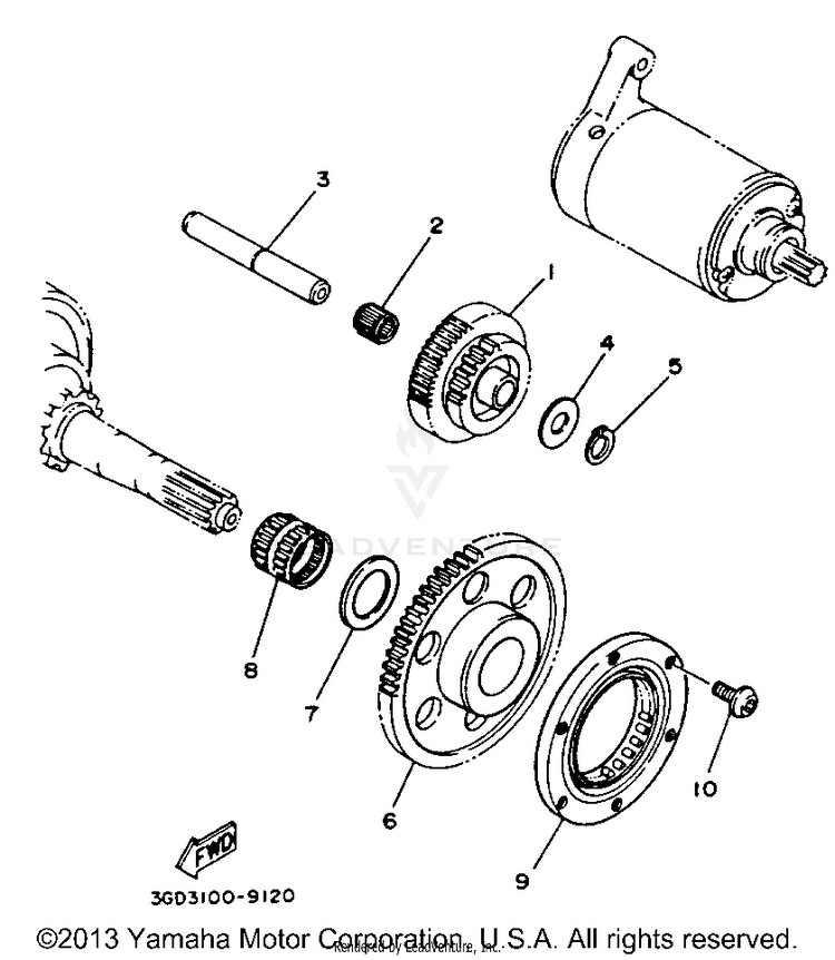 Starter Clutch BIG BEAR 4WD - YFM350FWE - 1993 Schematic
