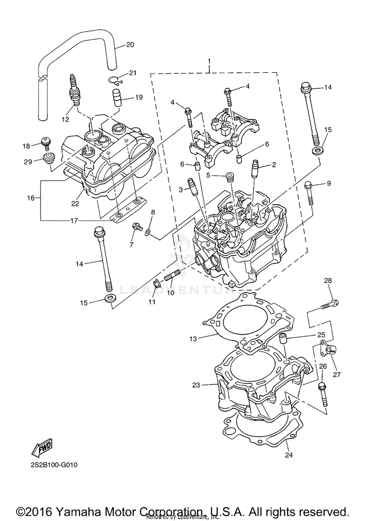 Cylinder YZ450F - YZ450FX - 2008 Schematic
