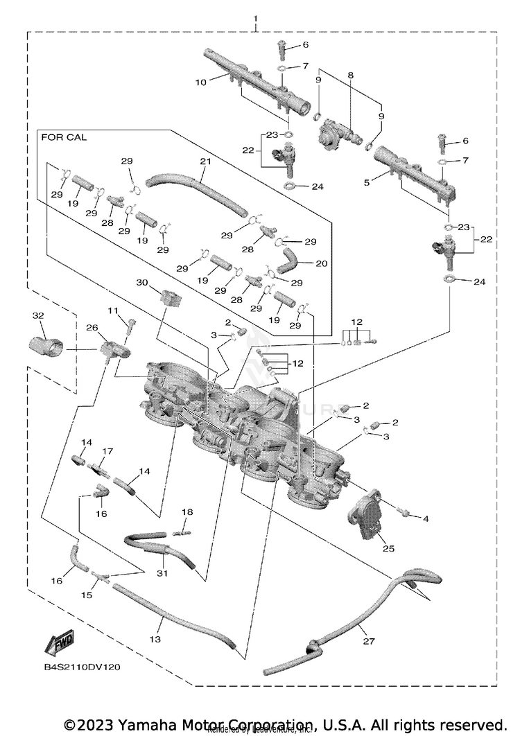 Intake 2 YZFR1 - YZFR1LCB - 2020 Schematic