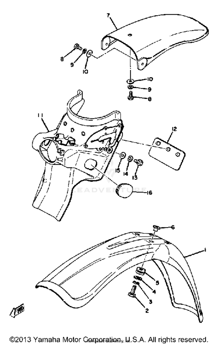 Front Fender - Rear Fender Yz100 E - F Schematic