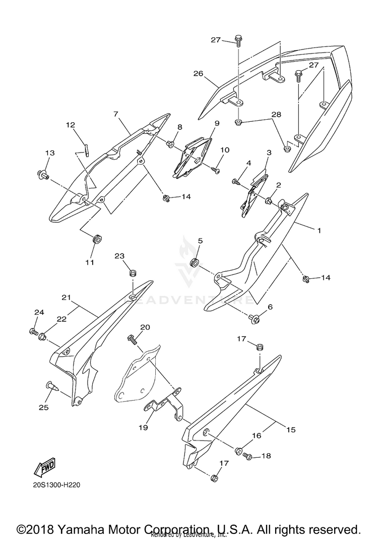 Side Cover FZ6R - FZ6RYCW - 2009 Schematic