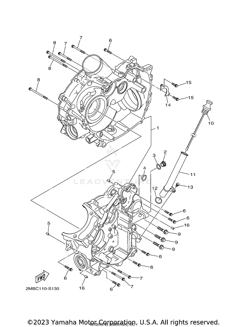 Crankcase WOLVERINE - YXE70WDBHG - 2017 Schematic