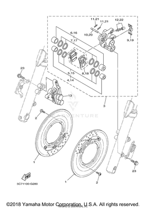 Front Brake Caliper Schematic