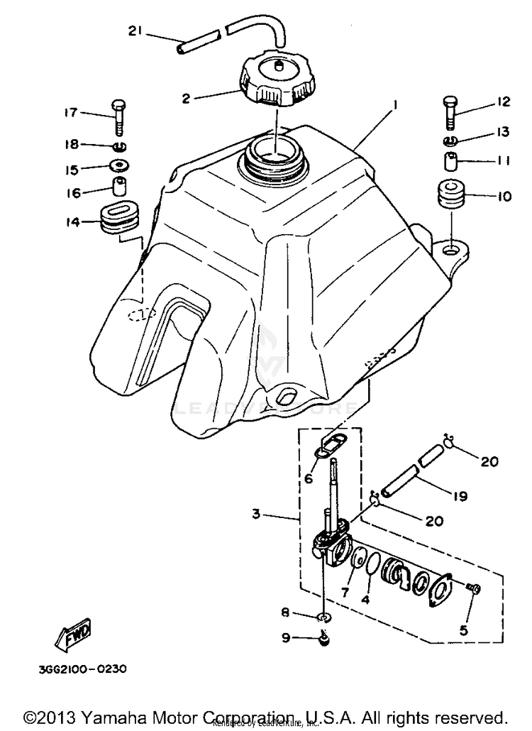 Fuel Tank BANSHEE - YFZ350G_MN - 1995 Schematic
