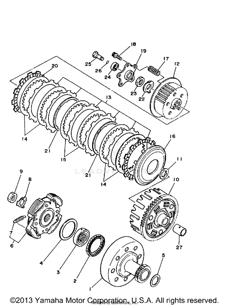 Clutch BIG BEAR - YFM350FWB_MNH - 1991 Schematic