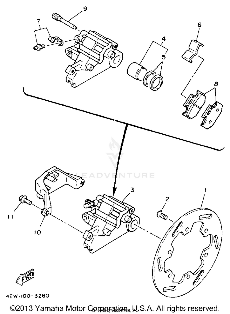 Rear Brake Caliper Schematic