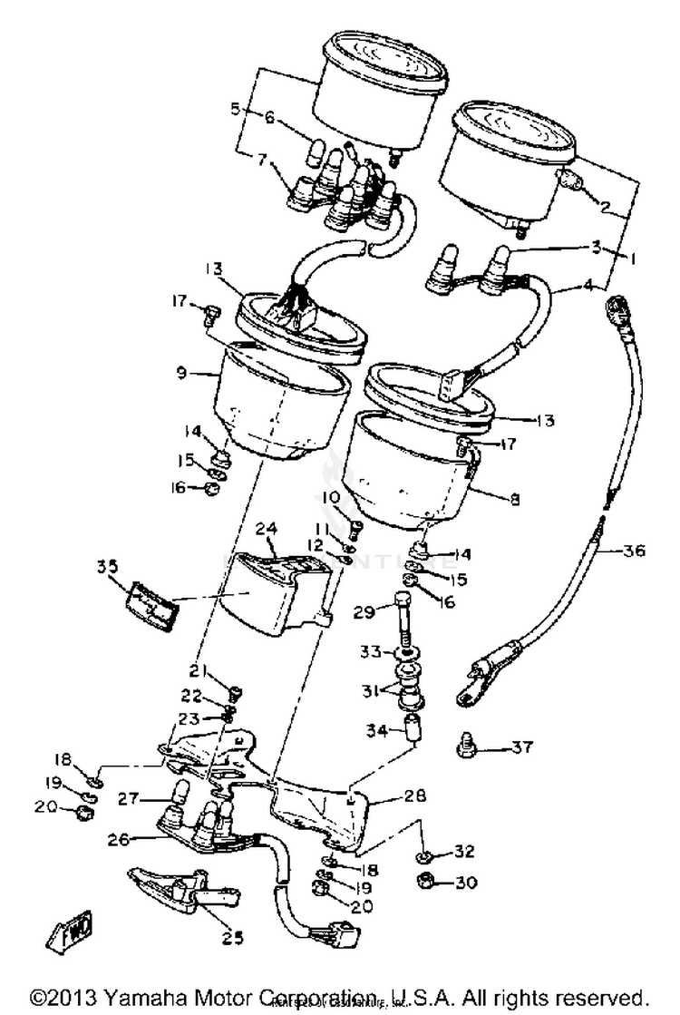 Speedometer Tachometer XS1100LH - 1981 Schematic
