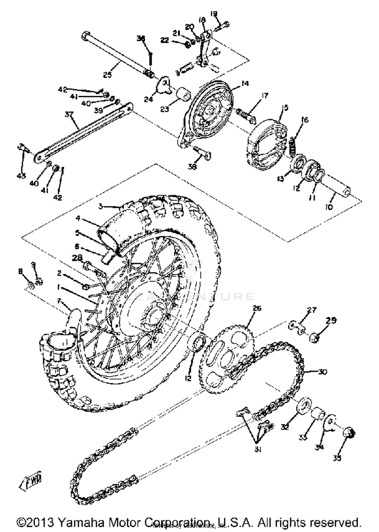 Rear Wheel Yz80a Schematic