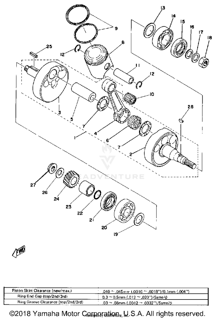 Crank - Piston Schematic