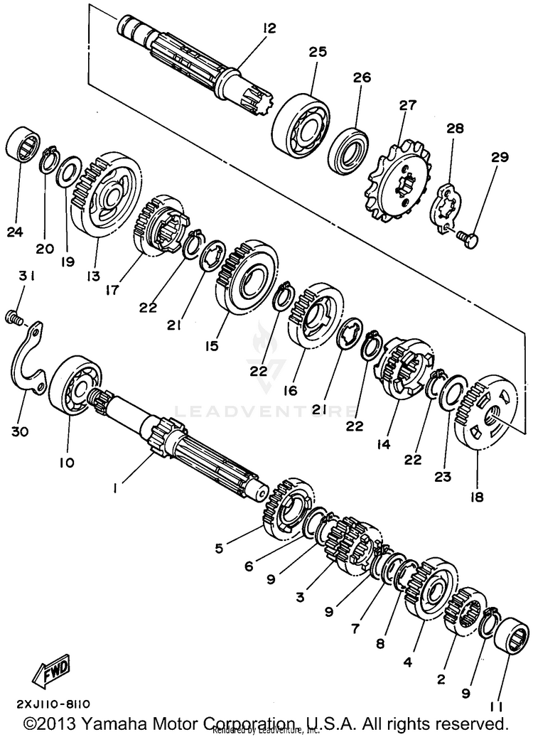 Transmission BLASTER - YFS200G - 1995 Schematic
