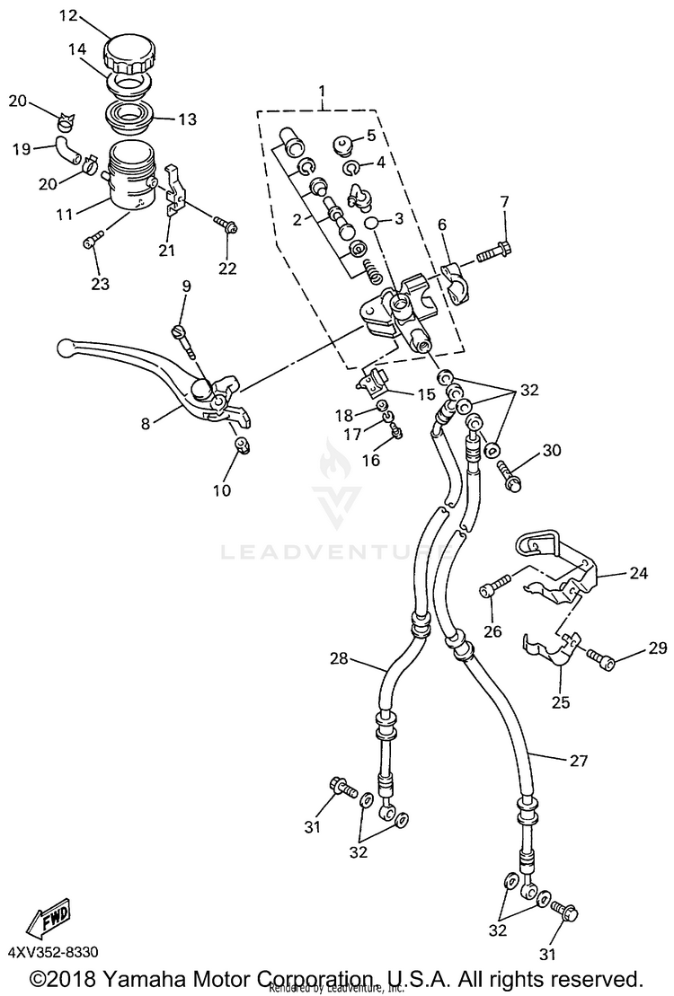 Front Master Cylinder Schematic