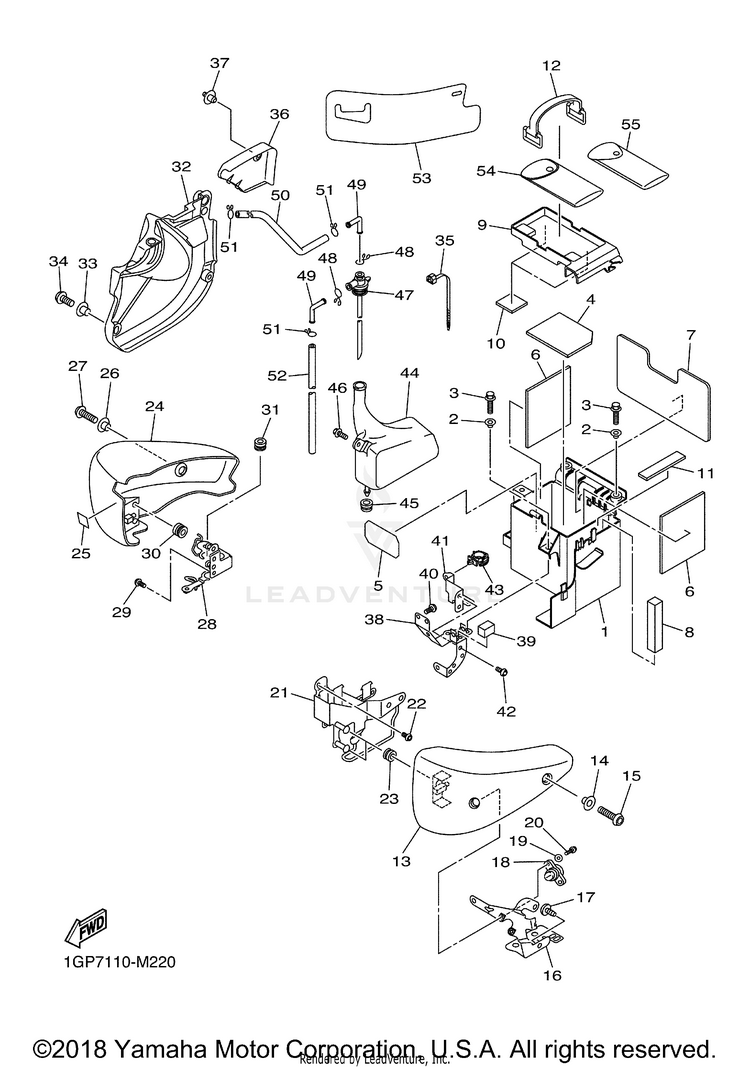 Side Cover STRYKER - XVS13CECL - 2014 Schematic