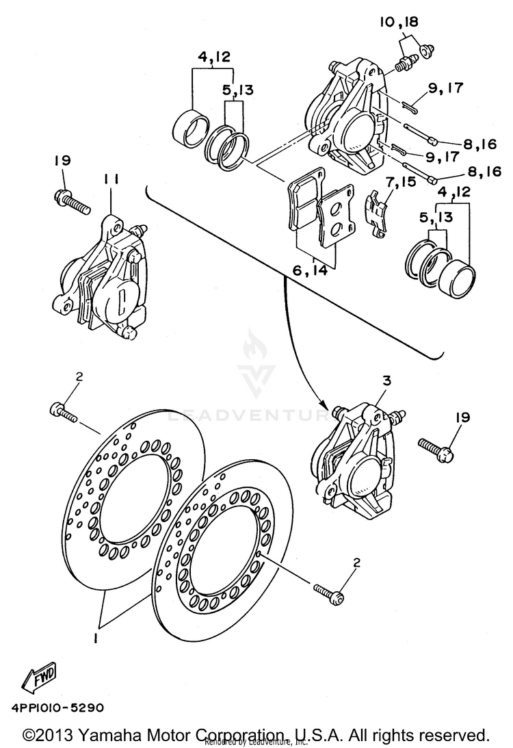 Front Brake Caliper Schematic