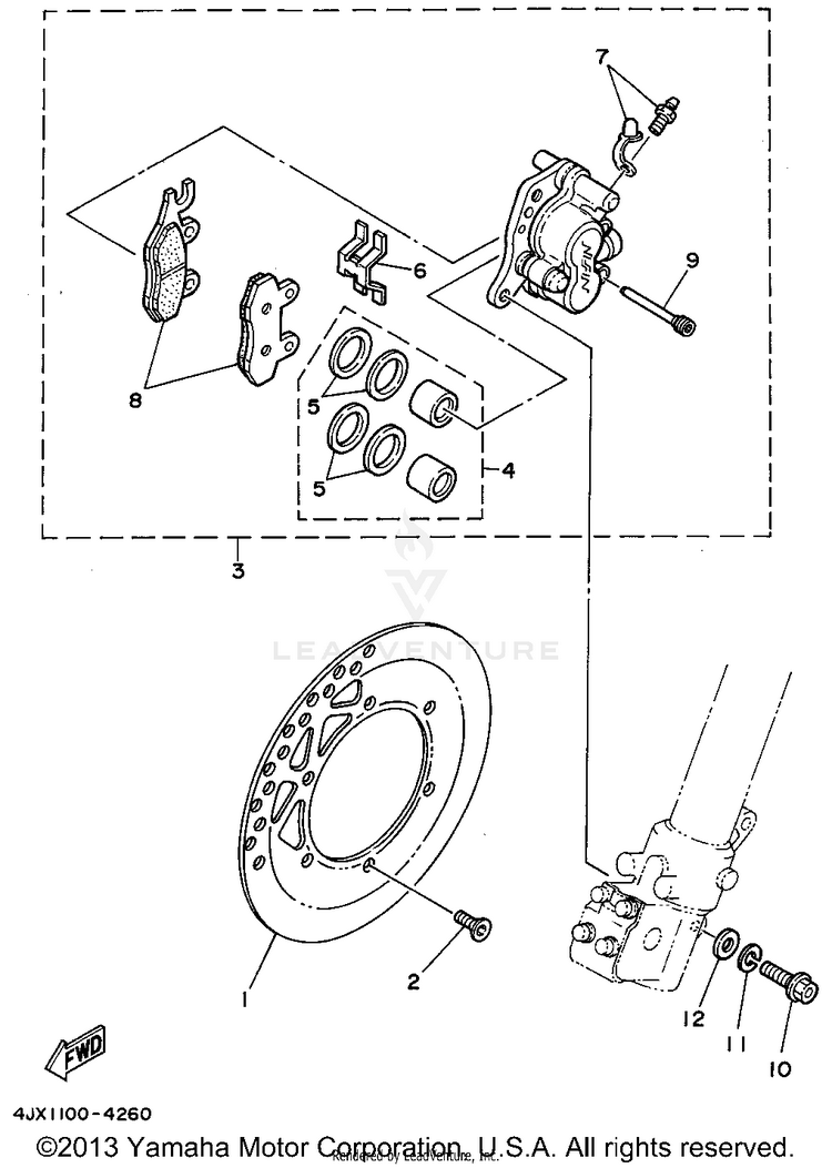 Front Brake Caliper Schematic