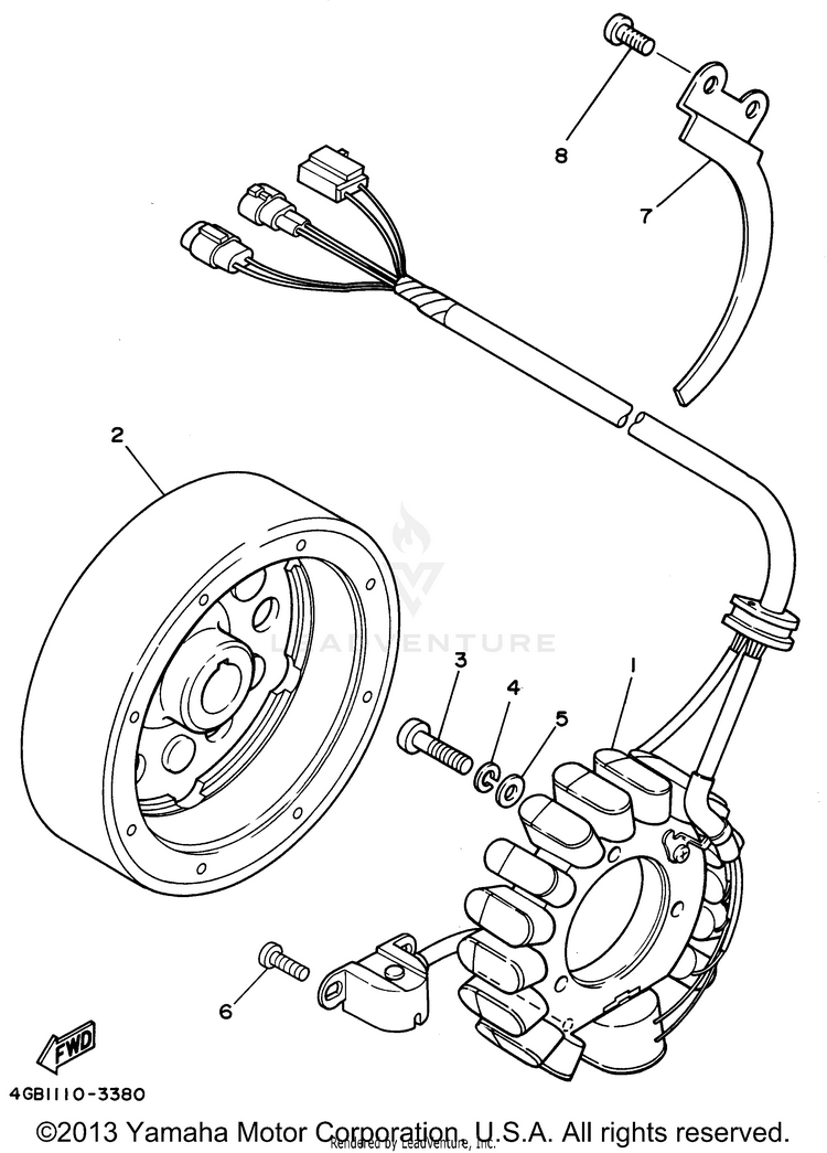 Generator KODIAK 4WD - YFM400FWG - 1995 Schematic