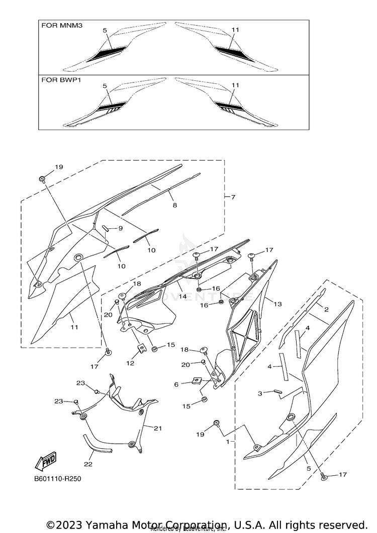 Side Cover YZFR1S - YZFR1SGCGY - 2016 Schematic