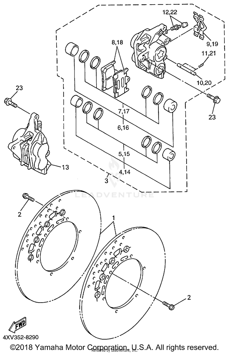 Front Brake Caliper Schematic