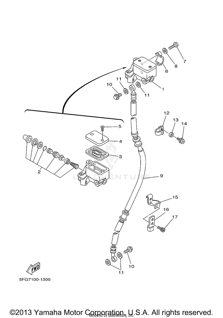 Front Master Cylinder TTR225 - TT225RNC - 2001 Schematic
