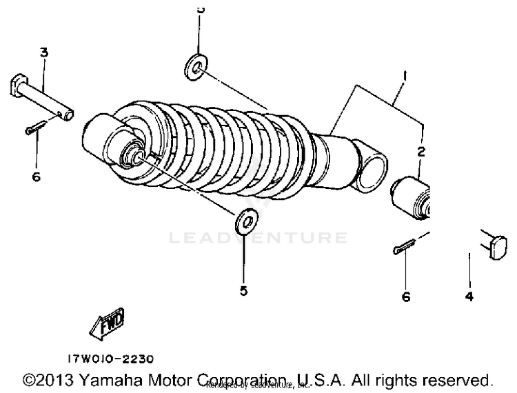 Rear Shocks DT50L - 1988 Schematic
