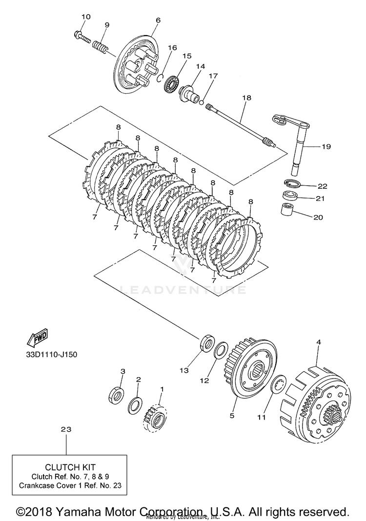 Clutch YZ450F - YZ450FDL - 2013 Schematic