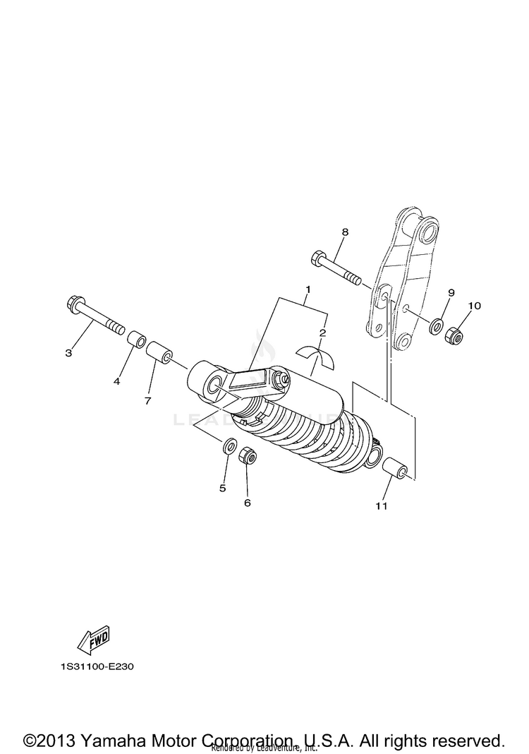 Rear Suspension 700 SPECIAL EDITION - YFM7RSEA - 2011 Schematic