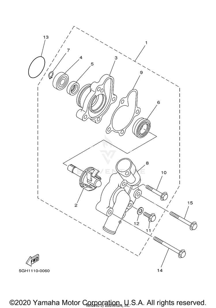 Water Pump KODIAK 4WD HUNTER - YFM400FAHN - 2001 Schematic