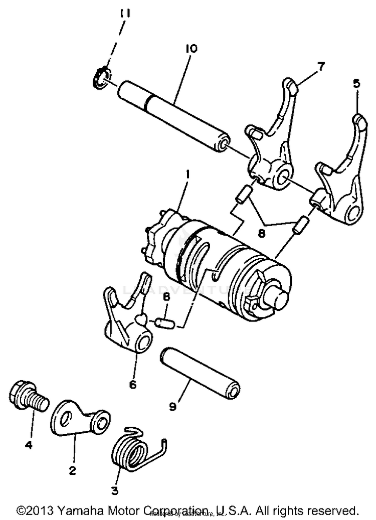 Shift Cam Fork BLASTER - YFS200B_MN - 1991 Schematic
