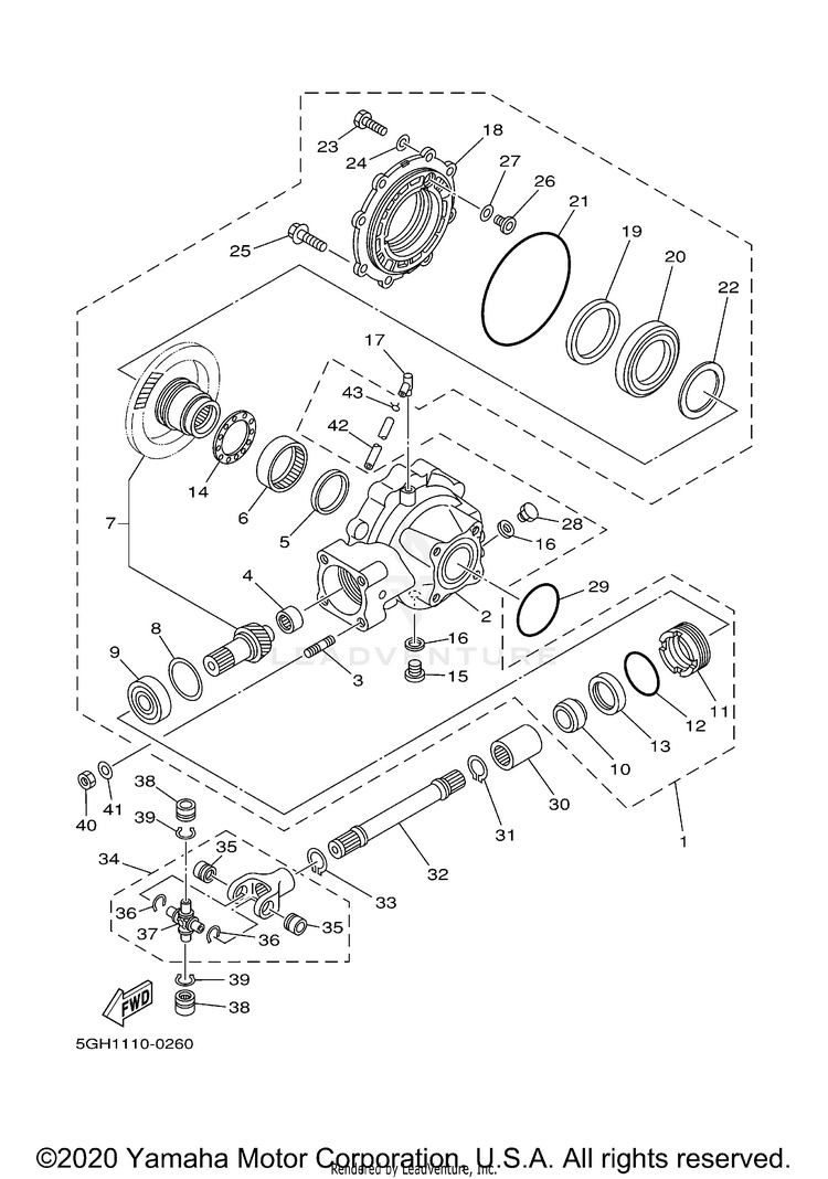 Drive Shaft KODIAK 4WD HUNTER - YFM400FAHN - 2001 Schematic