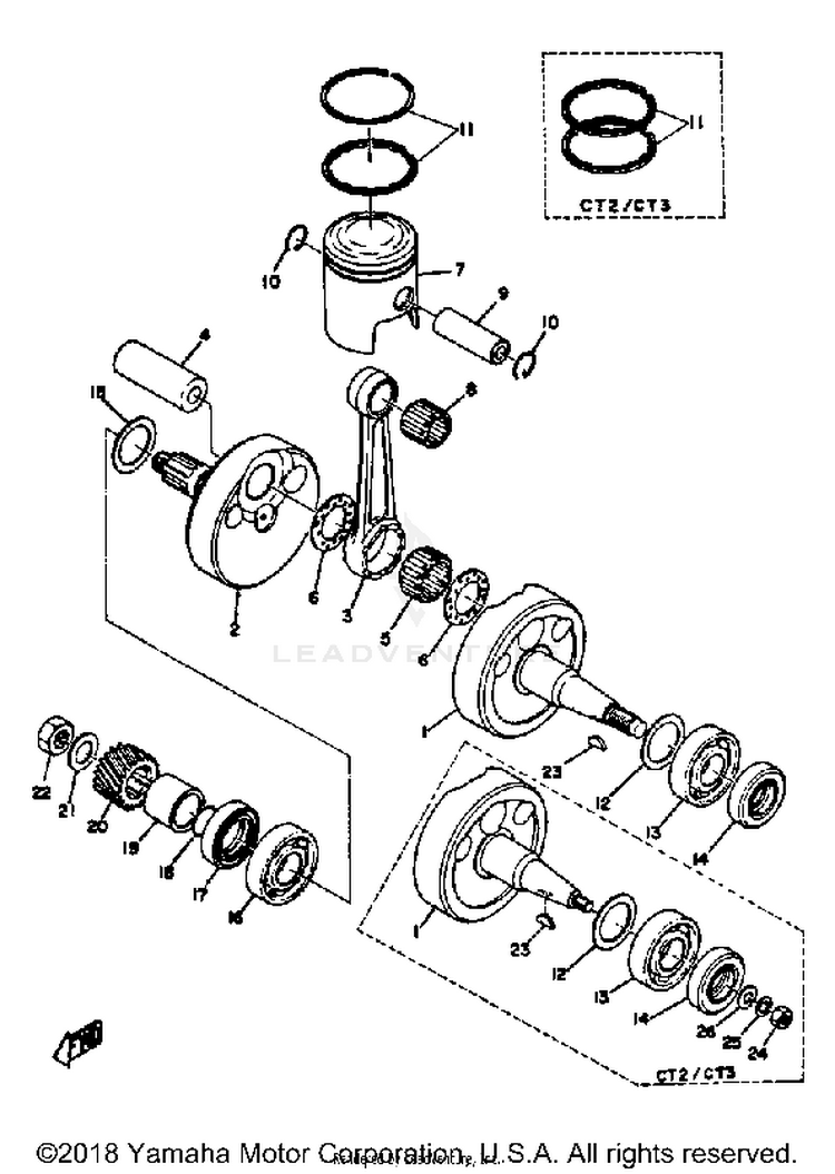 Crank Piston AT3_CT3 - AT2 - 1972 Schematic