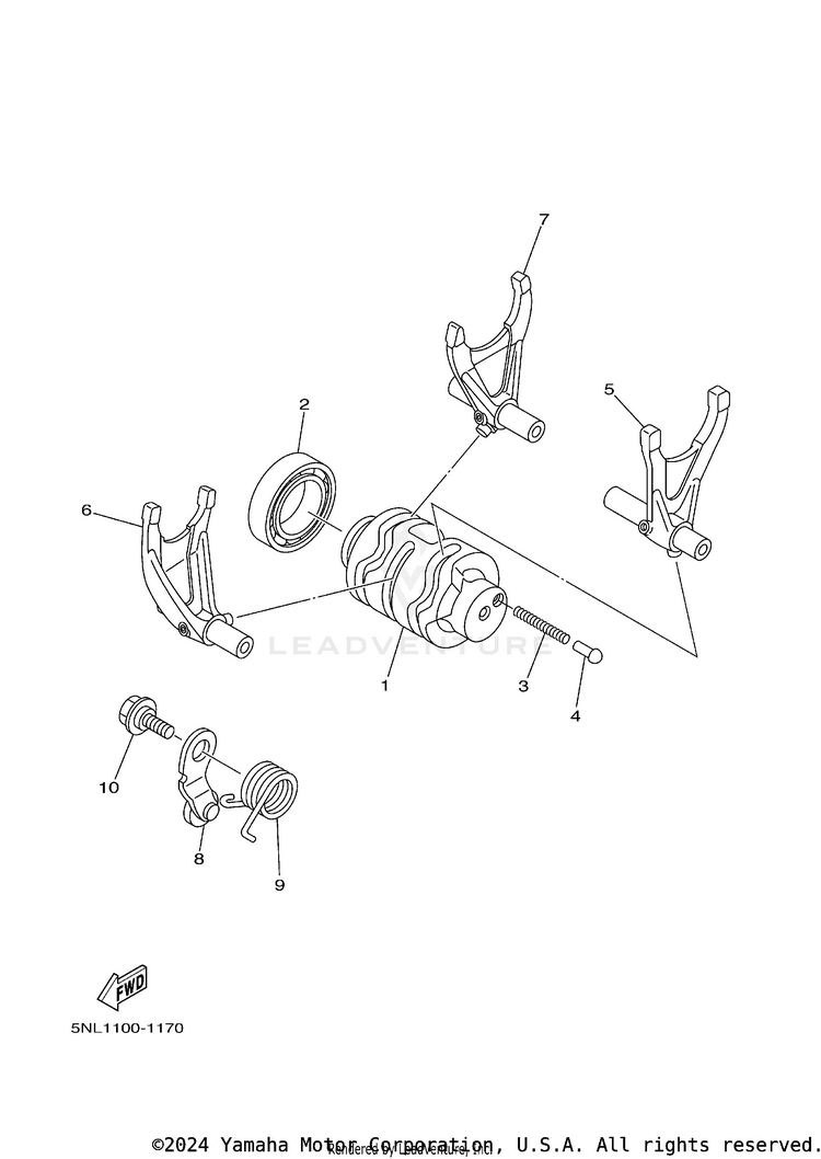 Shift Cam & Fork Schematic
