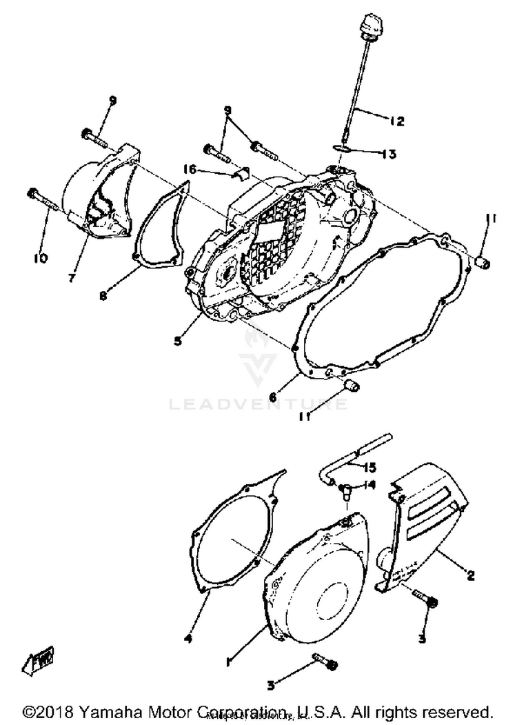Crankcase Cover 250b - C - 400b - C Schematic