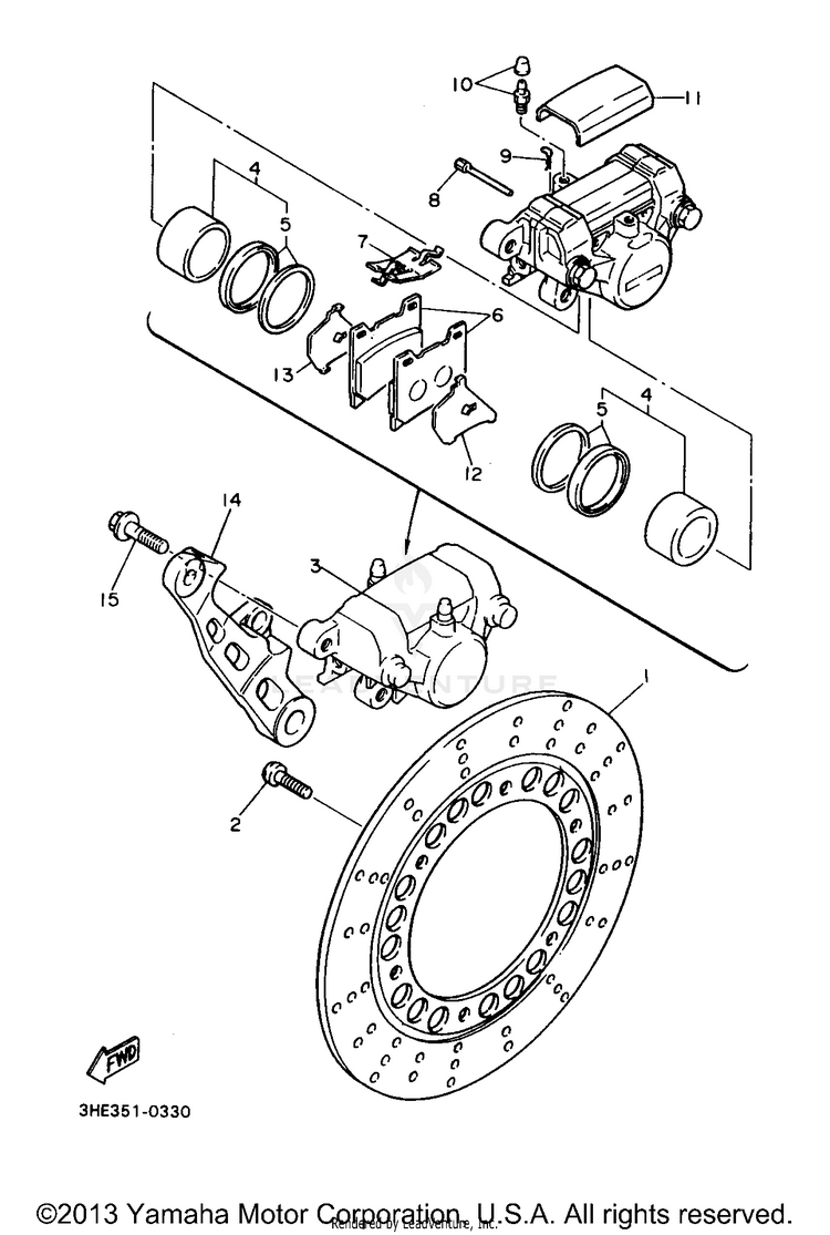 Rear Brake Caliper Schematic