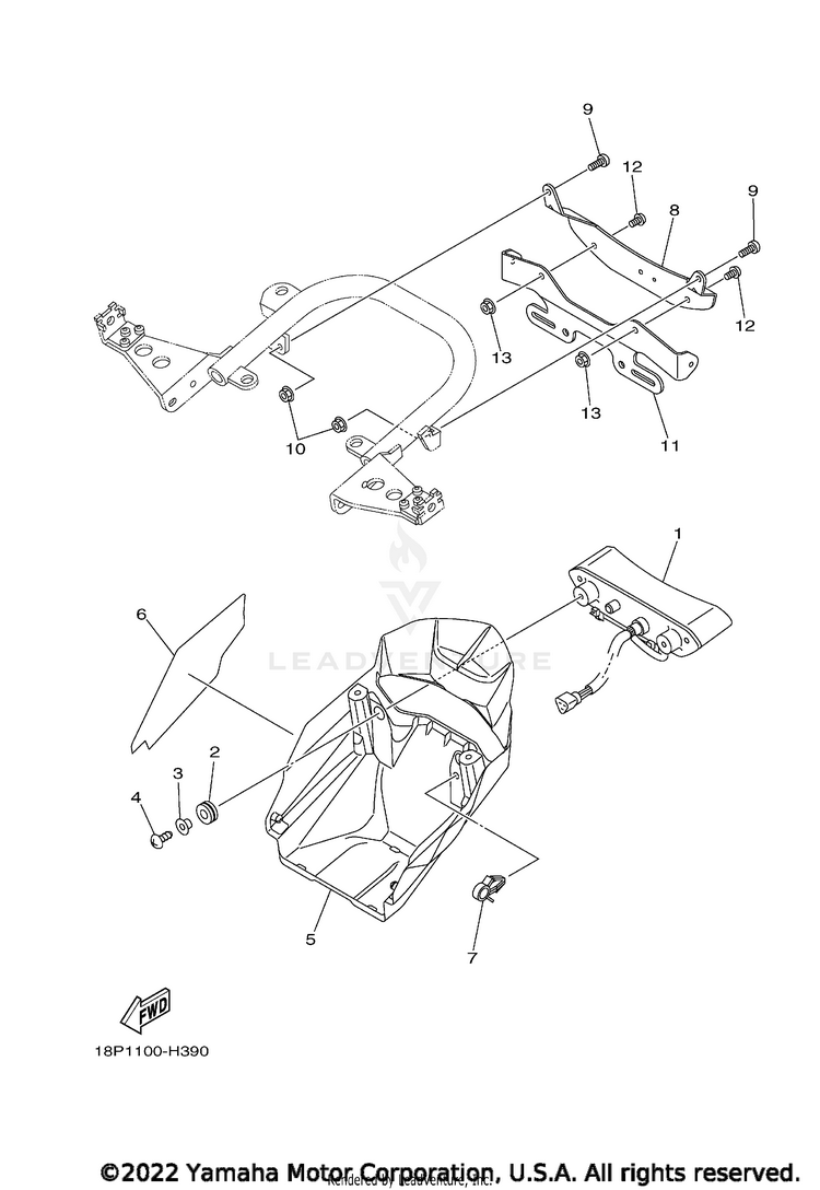 Taillight YFZ450R - YFZ45YSXLL - 2020 Schematic