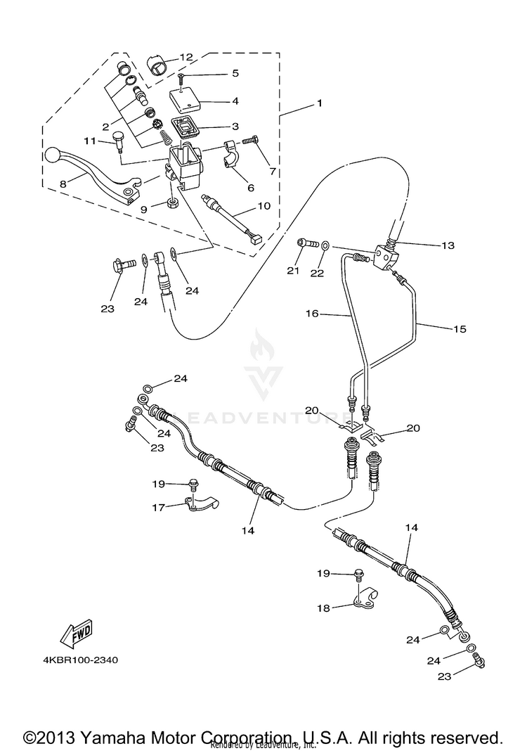 Front Master Cylinder Schematic