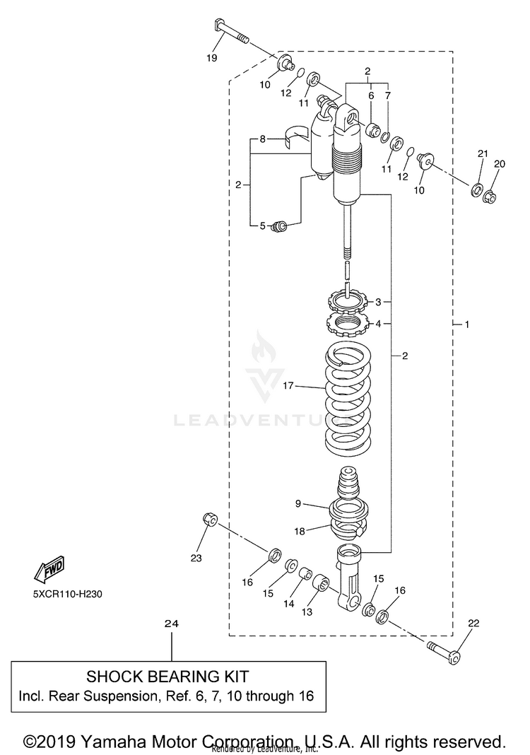 Rear Suspension YZ250F - YZ250FYL - 2009 Schematic