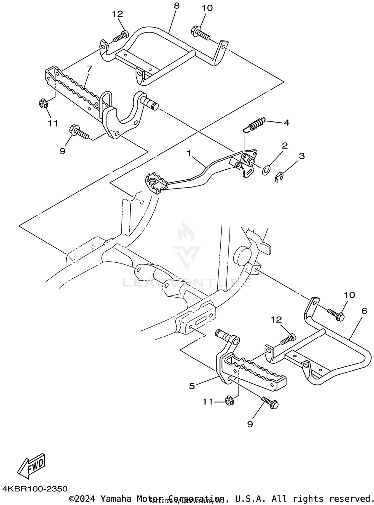 Stand. Footrest Schematic