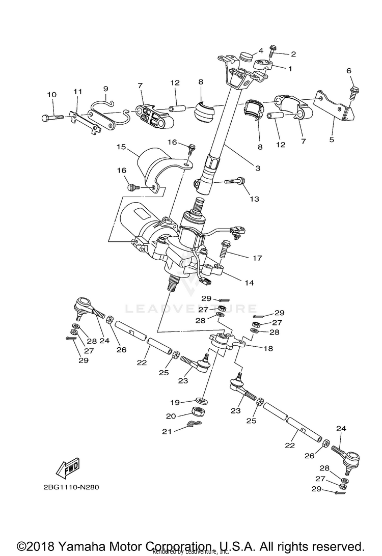 Steering GRIZZLY EPS 4WD HUNT - YFM70GPHKH - 2019 Schematic