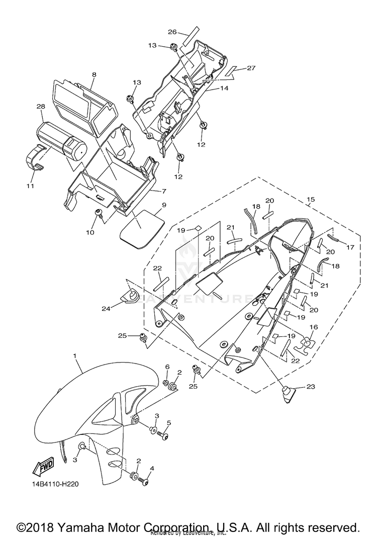 Fender YZFR1 - YZFR1ACB - 2011 Schematic