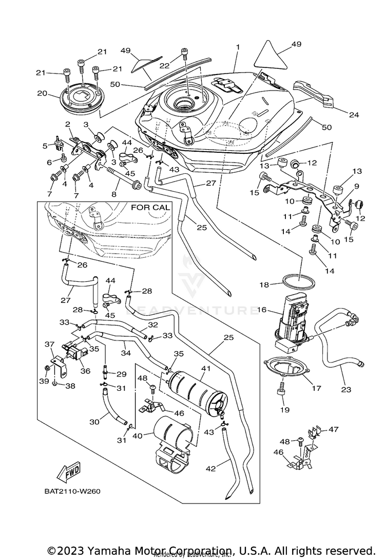 Fuel Tank MT07 - MT07MCB - 2021 Schematic