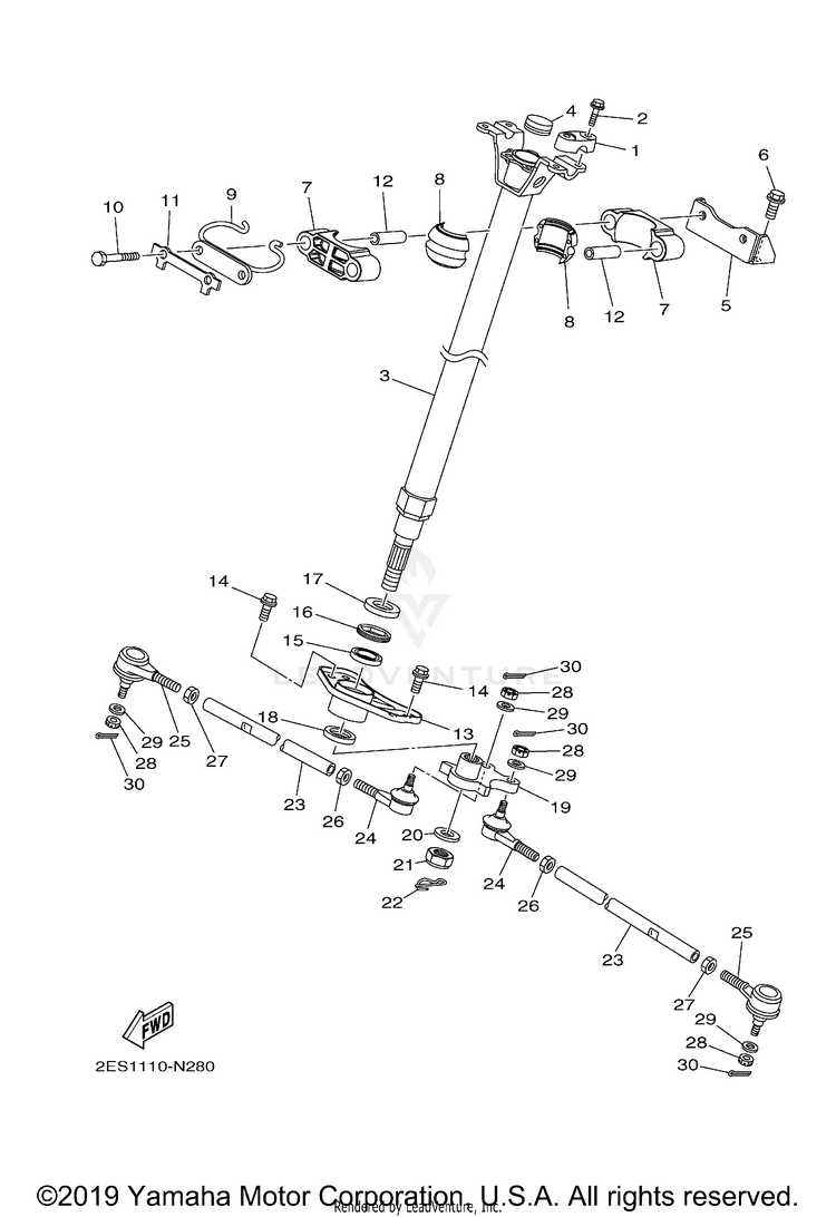 Steering KODIAK 700 - YFM70KDXJG - 2018 Schematic