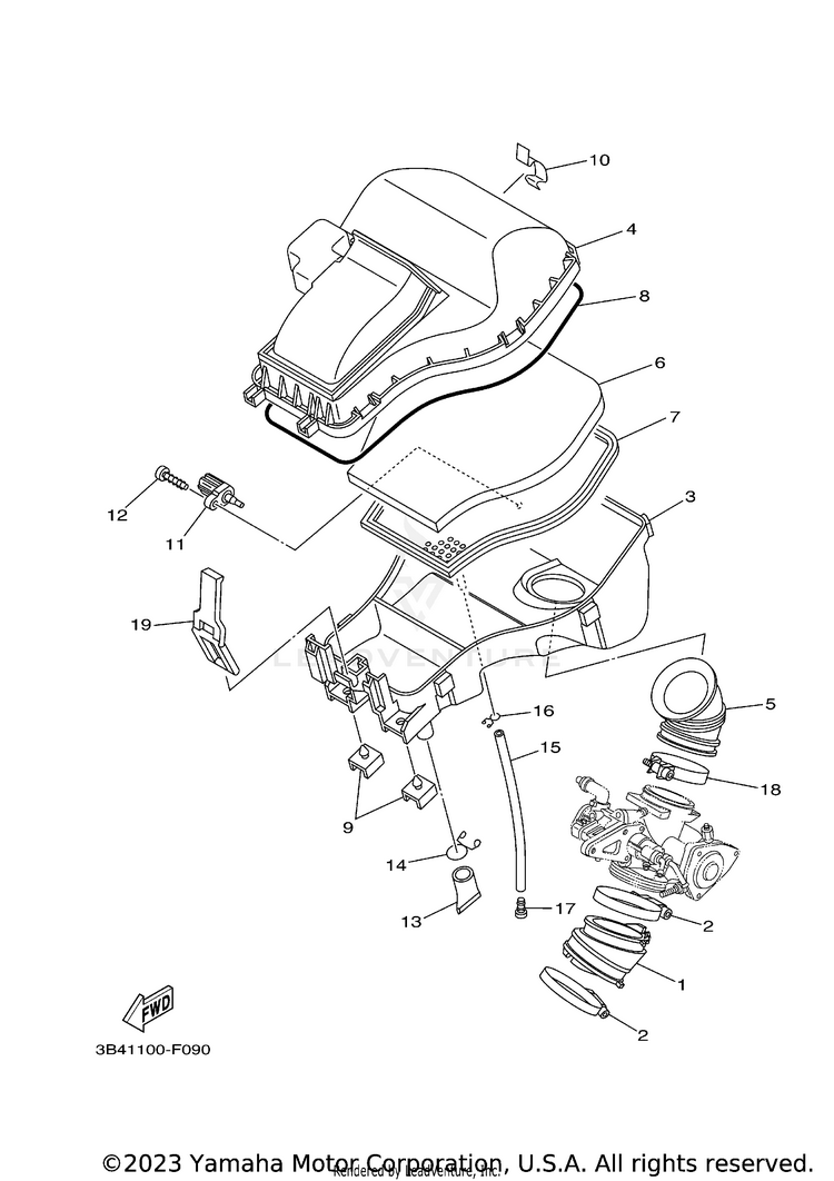 Intake GRIZZLY 700 - YFM7FGXGR - 2008 Schematic