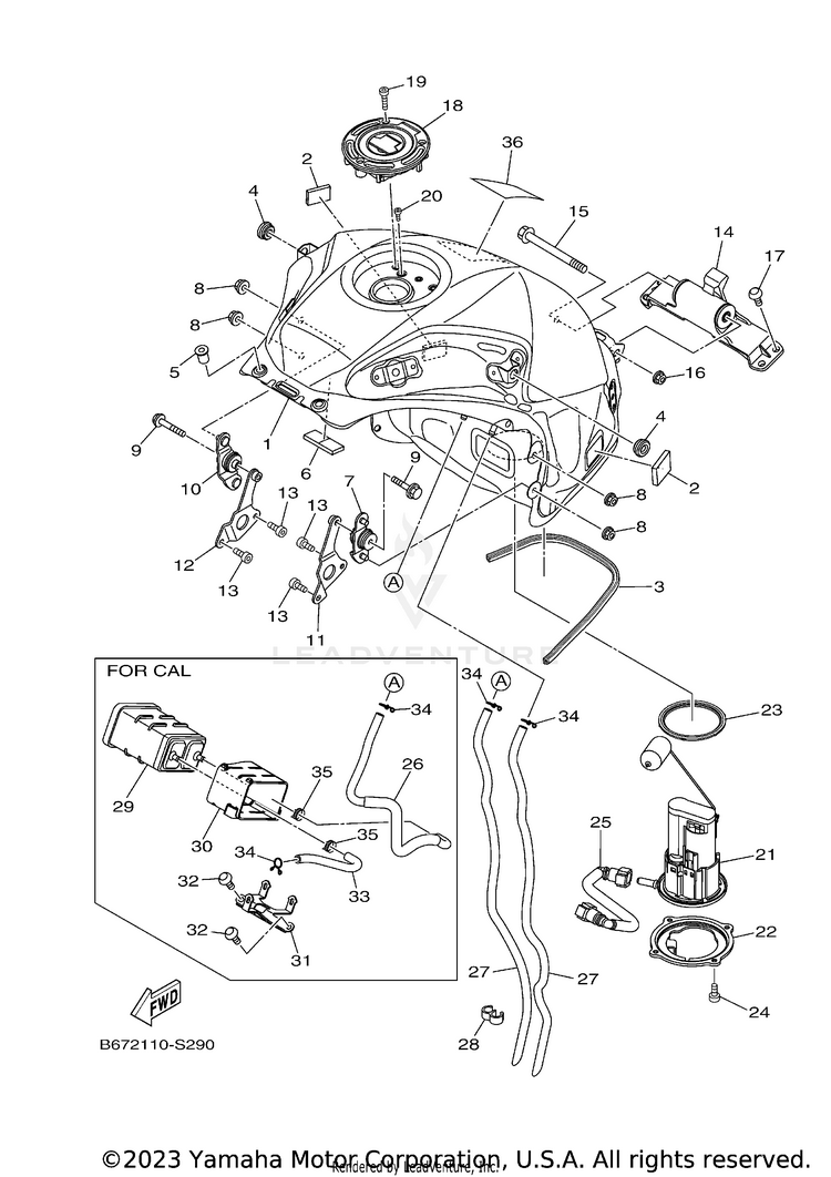 Fuel Tank FZ10 - FZ10HCB - 2017 Schematic
