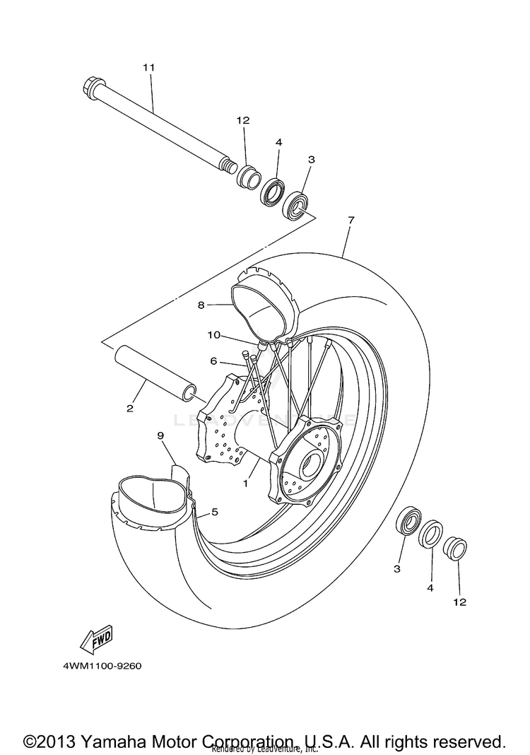 Front Wheel ROAD STAR SPOKE CA - XV17AVC - 2006 Schematic