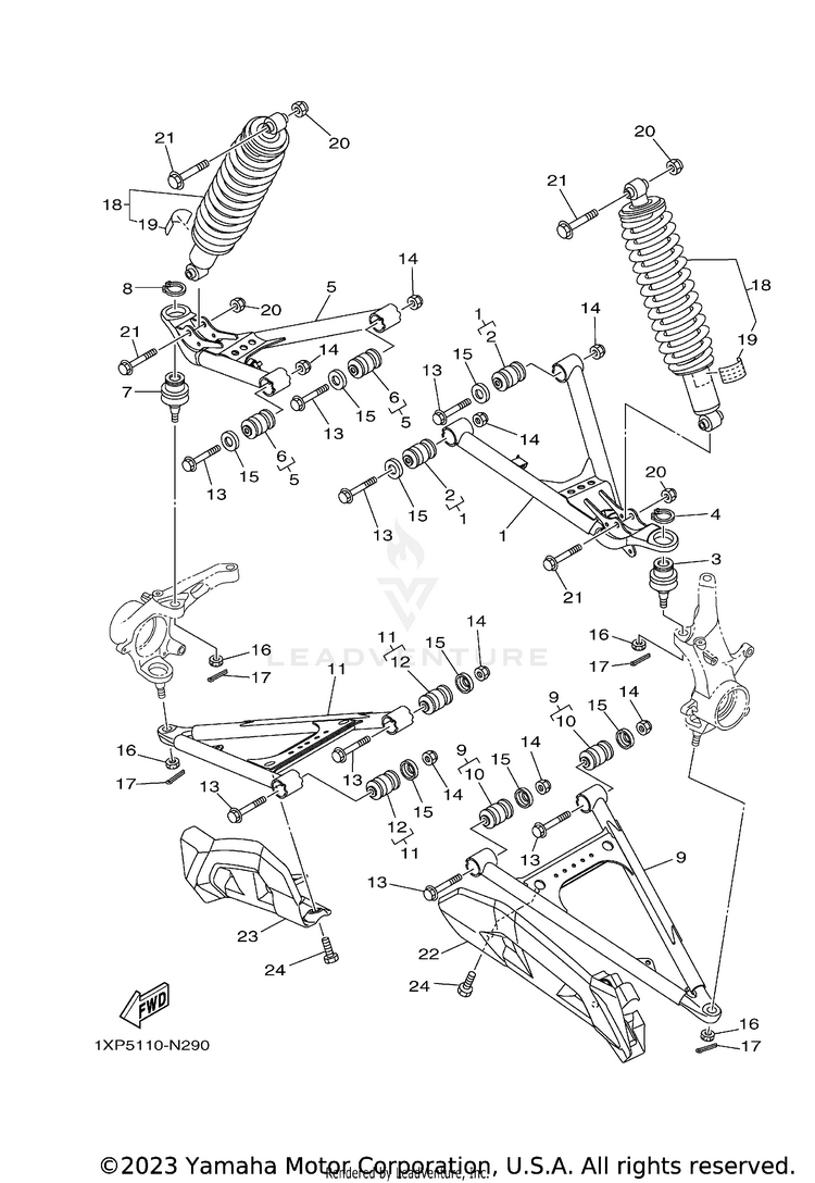 Front Suspension Wheel VIKING EPS SE - YXM700PSFS - 2015 Schematic