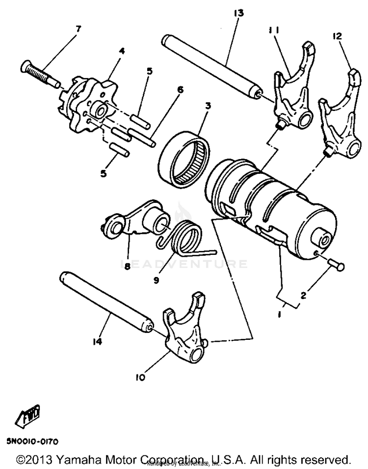 Shift Cam Fork Schematic