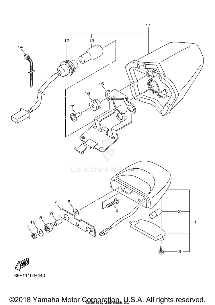 Taillight FZ6R - FZ6RACB - 2011 Schematic